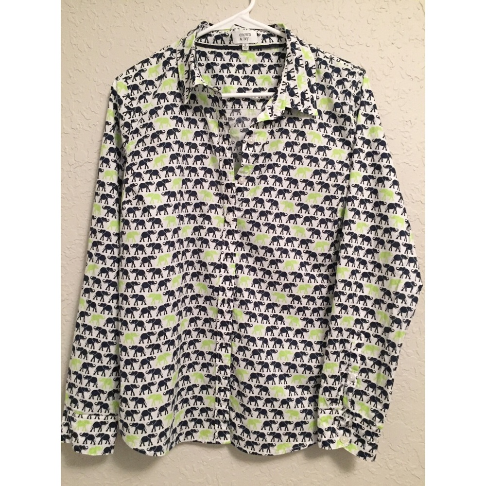 Crown & Ivy Elephant button down